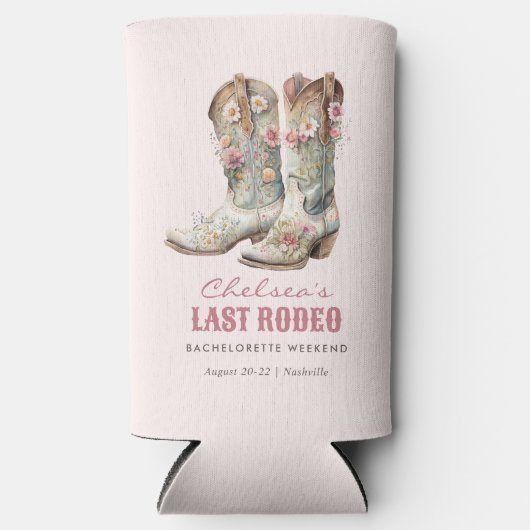 Nashville Laatste Rodeo Boots Bachelorette Party Seltzer Blikjeskoeler (Voorkant)