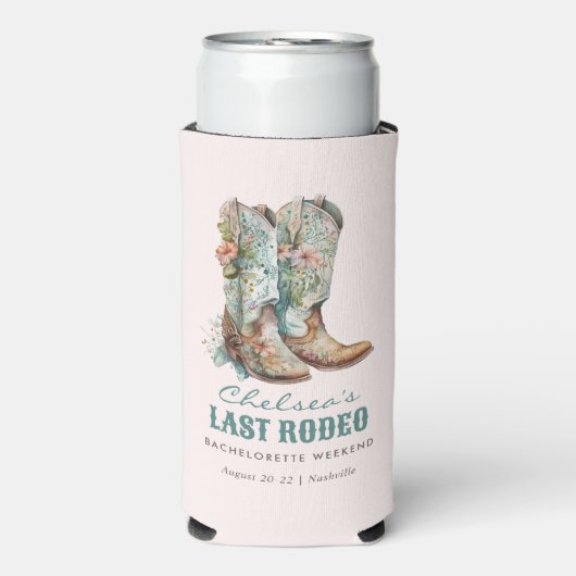 Nashville Laatste Rodeo Boots Bachelorette Party Seltzer Blikjeskoeler (Seltzer Voorkant)