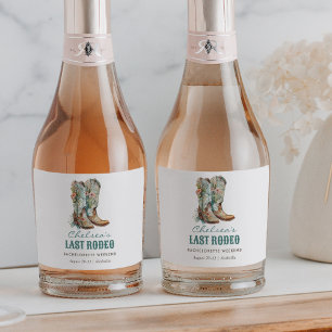 Nashville Laatste Rodeo Boots Bachelorette Party Sparkling Wijnetiket
