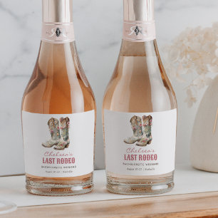 Nashville Laatste Rodeo Boots Bachelorette Party Sparkling Wijnetiket
