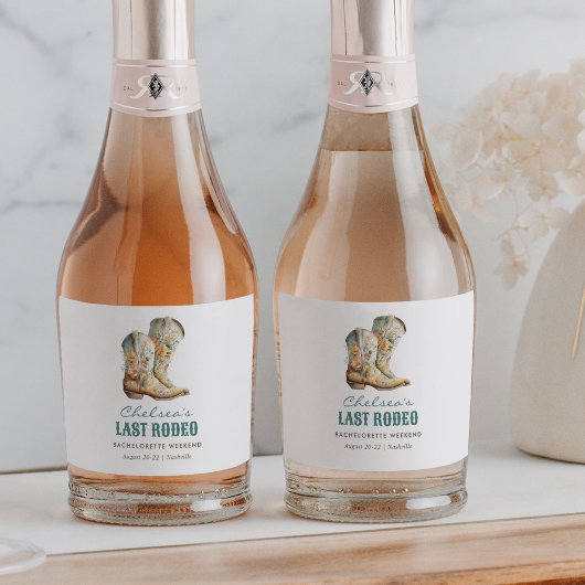 Nashville Laatste Rodeo Boots Bachelorette Party Sparkling Wijnetiket