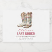 Nashville Laatste Rodeo Boots Bachelorette Party Sparkling Wijnetiket (Enkel label)