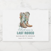 Nashville Laatste Rodeo Boots Bachelorette Party Sparkling Wijnetiket (Enkel label)