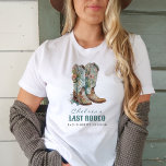 Nashville Laatste Rodeo Boots Bachelorette Party T-shirt<br><div class="desc">Nashville Last Rodeo Boots Bachelorette Party T-shirt is perfect voor je Nash Bash! Schattige bloemenlaarzen accentueren deze vrijgezellenfeestgunst.</div>