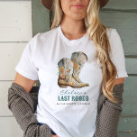 Nashville Laatste Rodeo Boots Bachelorette Party T-shirt<br><div class="desc">Nashville Last Rodeo Boots Bachelorette Party T-shirt is perfect voor je Nash Bash! Schattige bloemenlaarzen accentueren deze vrijgezellenfeestgunst.</div>