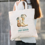 Nashville Laatste Rodeo Boots Bachelorette Party Tote Bag<br><div class="desc">Nashville Last Rodeo Boots Bachelorette Party canvas tas is ideaal voor uw Nash Bash! Schattige bloemenlaarzen accentueren deze vrijgezellenfeestgunst.</div>