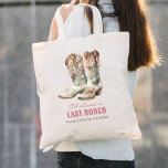 Nashville Laatste Rodeo Boots Bachelorette Party Tote Bag<br><div class="desc">Nashville Last Rodeo Boots Bachelorette Party canvas tas is ideaal voor uw Nash Bash! Schattige bloemenlaarzen accentueren deze vrijgezellenfeestgunst.</div>