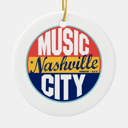 Nashville  Label Keramisch Ornament (Voorkant)