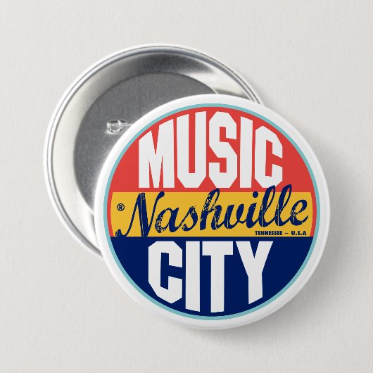 Nashville  Label Ronde Button 7,6 Cm (Voorkant /achterkant)