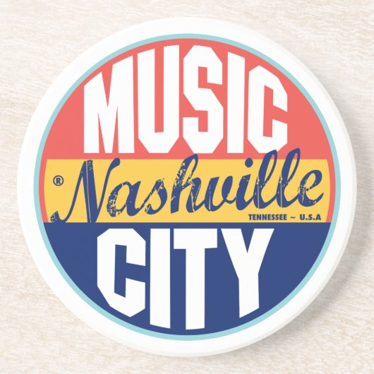 Nashville  Label Zandsteen Onderzetter (Voorkant)