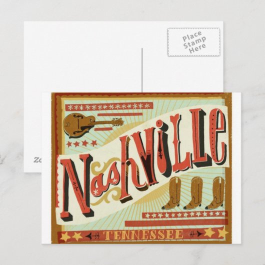 Nashville, landthema briefkaart (Voorkant / Achterkant)