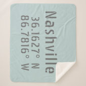 Nashville Latitude Longitude Sherpa Deken (Voorkant)