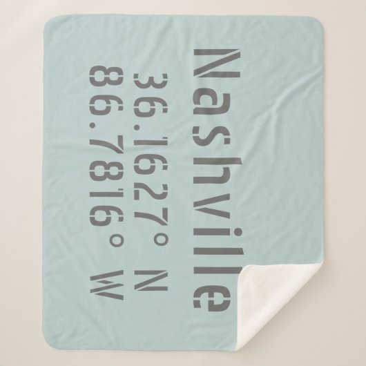 Nashville Latitude Longitude Sherpa Deken (Voorkant)