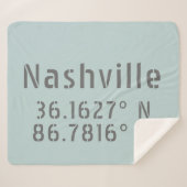 Nashville Latitude Longitude Sherpa Deken (Voorkant (horizontaal))