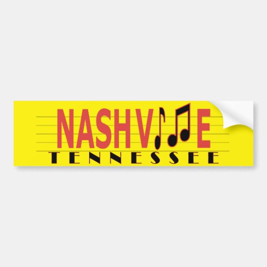 Nashville - Leef de Muziek! Bumpersticker (Voorkant)