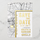 Nashville Love Locator | Bruiloft Bewaar de datum Folie Uitnodiging (Voorkant)