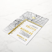 Nashville Love Locator | Stad thema bruiloft Folie Uitnodiging (Gedraaid)
