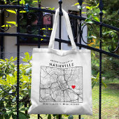 Nashville Love Locator | Stadsplattegrond Bruiloft Tote Bag