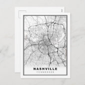 Nashville Map Feestdagenkaart (Voorkant / Achterkant)