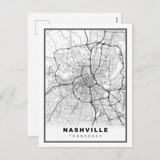 Nashville Map Feestdagenkaart (Voorkant / Achterkant)