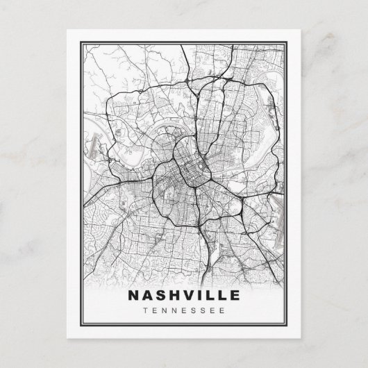 Nashville Map Feestdagenkaart (Voorkant)