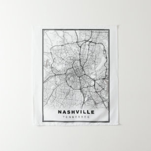 Nashville Map Wandkleed