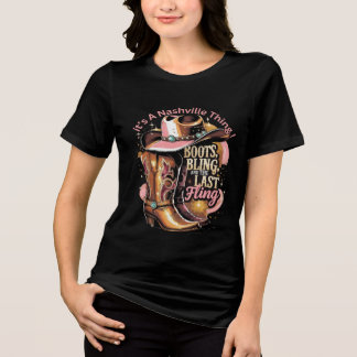 Nashville Meisjesuitje - “Laarzen, Glitters, Tri-Blend Shirt