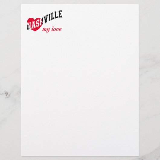 Nashville mijn liefde briefhoofd (Voorkant)