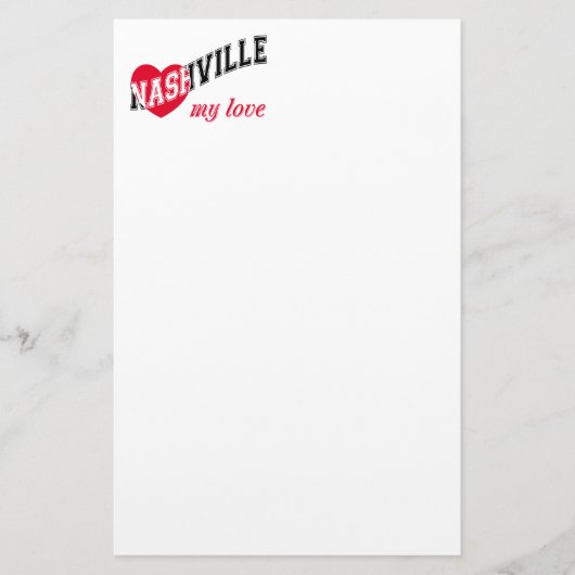 Nashville mijn liefde briefpapier (Voorkant)