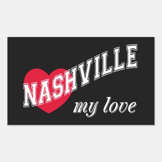 Nashville mijn liefde rechthoekige sticker (Voorkant)