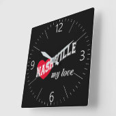 Nashville mijn liefde vierkante klok (Hoek)