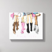 Nashville Mode Illustratie Cowboy Boots Canvas Afdruk (Voorkant)