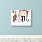 Nashville Mode Illustratie Cowboy Boots Canvas Afdruk (Insitu (Houten vloer))