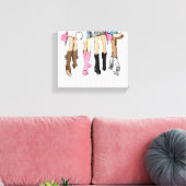 Nashville Mode Illustratie Cowboy Boots Canvas Afdruk (Insitu (Woonkamer))