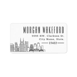 Nashville Modern Deco Skyline Large Etiket