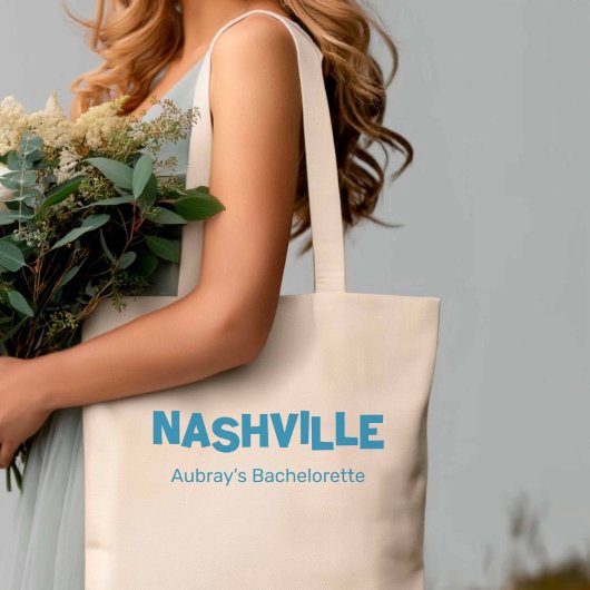 Nashville Modern Minimalistische Blauwe Bacheloret Tote Bag