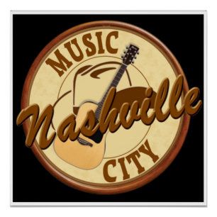 Nashville Music City 20 x 20 inch Poster