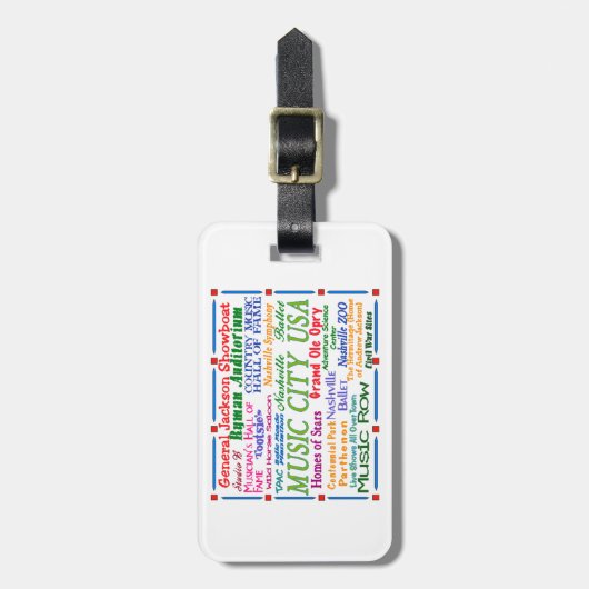 Nashville Music City Bagagelabel (Voorkant verticaal)