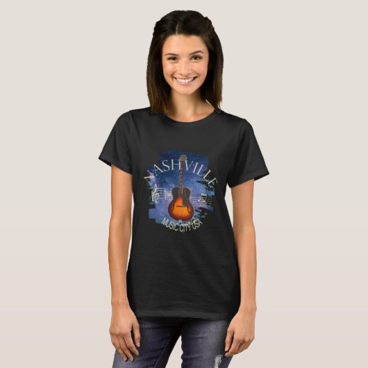 Nashville Music City  Design T-shirt (Voorkant volledig)