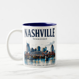 Nashville Music City-geest Tweekleurige Koffiemok