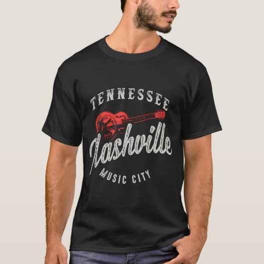Nashville Music City Guitar T-shirt (Voorkant)