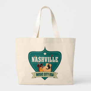 Nashville Music City Jumbo Canvas tas
