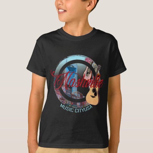 Nashville Music City Kinderen T-Shirt (Voorkant)
