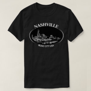 Nashville Music City Mannen Basic Dark T-Shirt