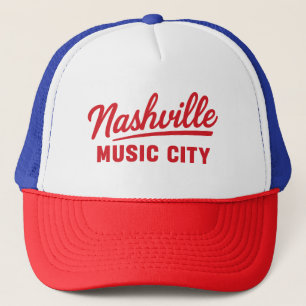 Nashville Music City Retro Red Glow Design – Trucker Pet
