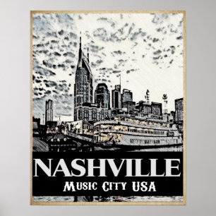 Nashville Music City USA Poster
