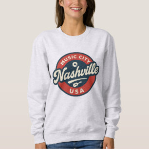 Nashville Music City USA Retro Badge –  Trui
