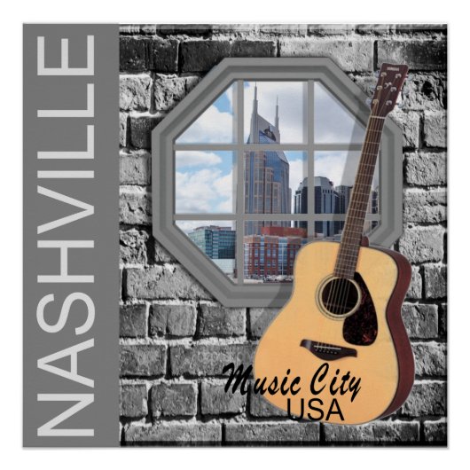 Nashville Music City Window Poster (Voorkant)