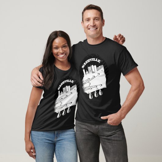 Nashville Music Guitar USA Skyline Silhouette Outl T-shirt (Unisex)