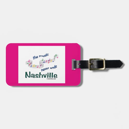 Nashville Muzieknoten Bagagelabel (Voorkant horizontaal)